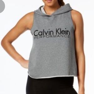 Calvin Klein hooded sleeveless shirt cropped